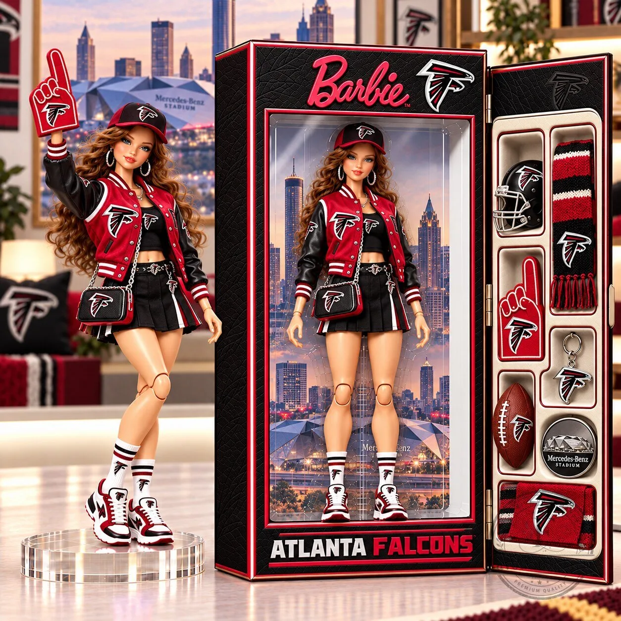 Atlanta Falcons Barbie Doll Commemorative Figure with Accessories