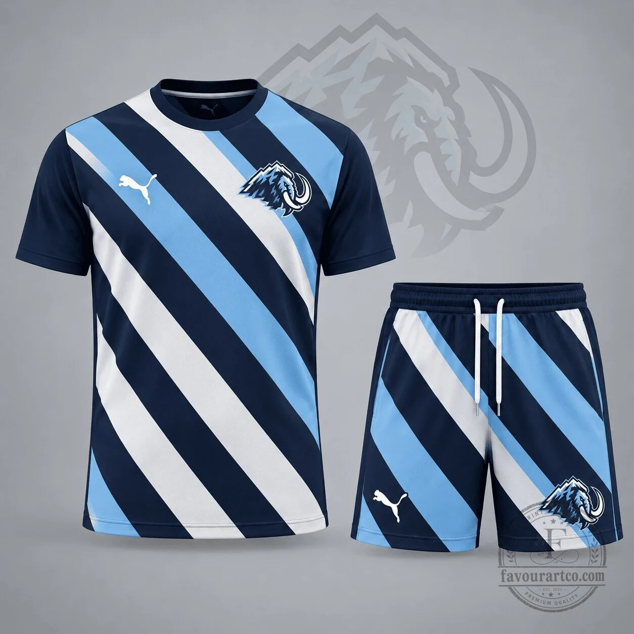 Utah Mammoth Diagonal Stripe Sports Jersey and Shorts Set 6 Utah Mammoth Diagonal Stripe Sports Jersey and Shorts Set