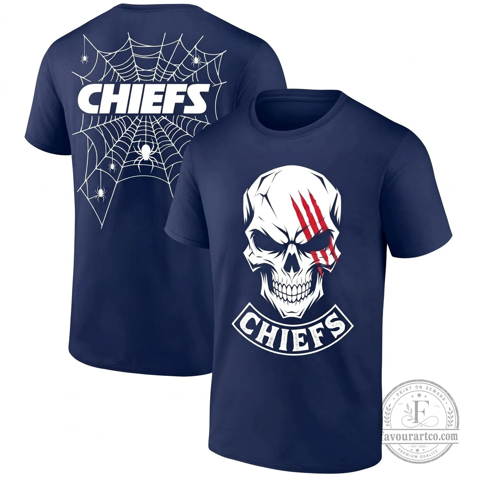 Kansas City Chiefs Halloween Skull Spiderweb Graphic Black T-Shirt 10 Kansas City Chiefs Halloween Skull Spiderweb Graphic Black T-Shirt