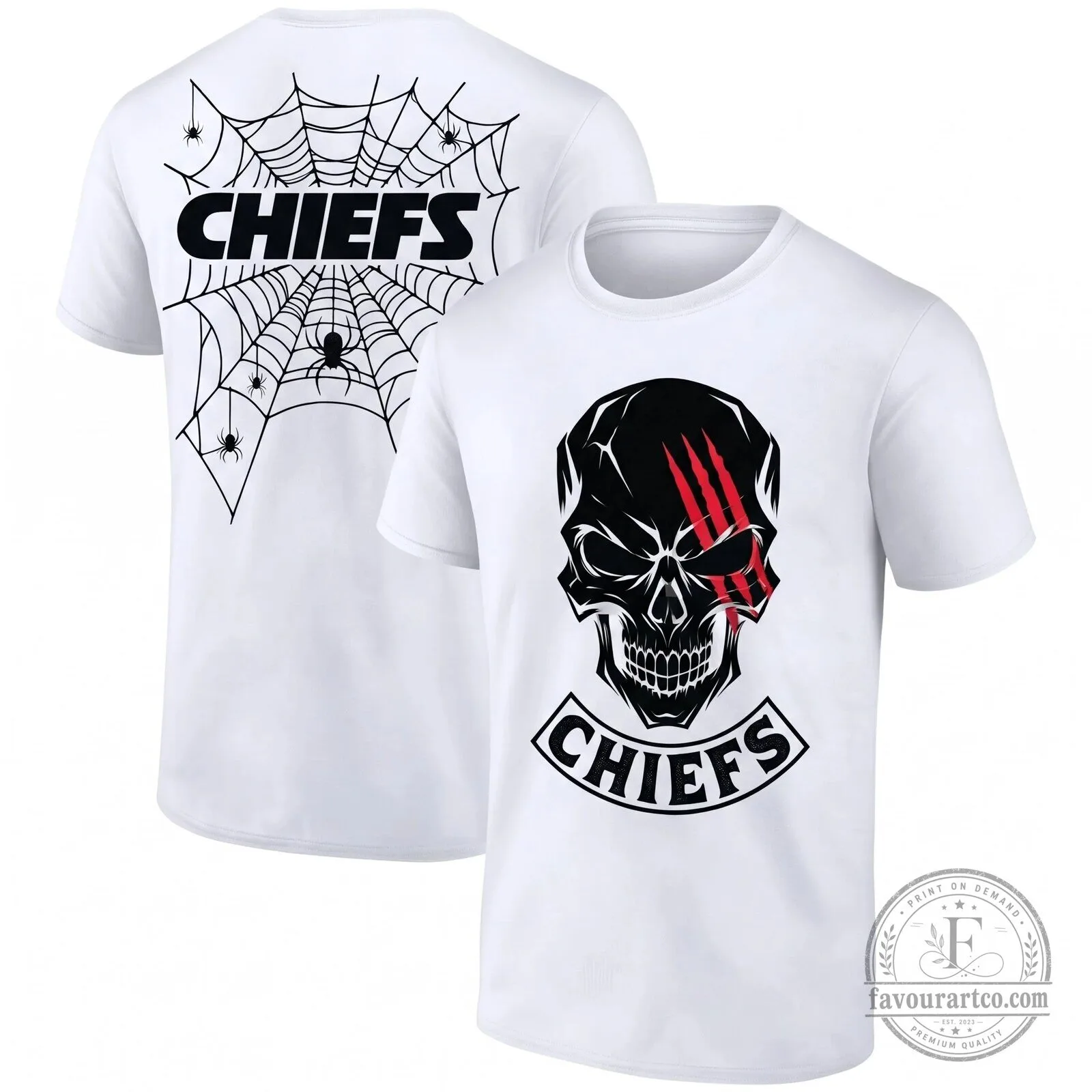 Kansas City Chiefs Halloween Skull Spiderweb Graphic Black T-Shirt 13 Kansas City Chiefs Halloween Skull Spiderweb Graphic Black T-Shirt