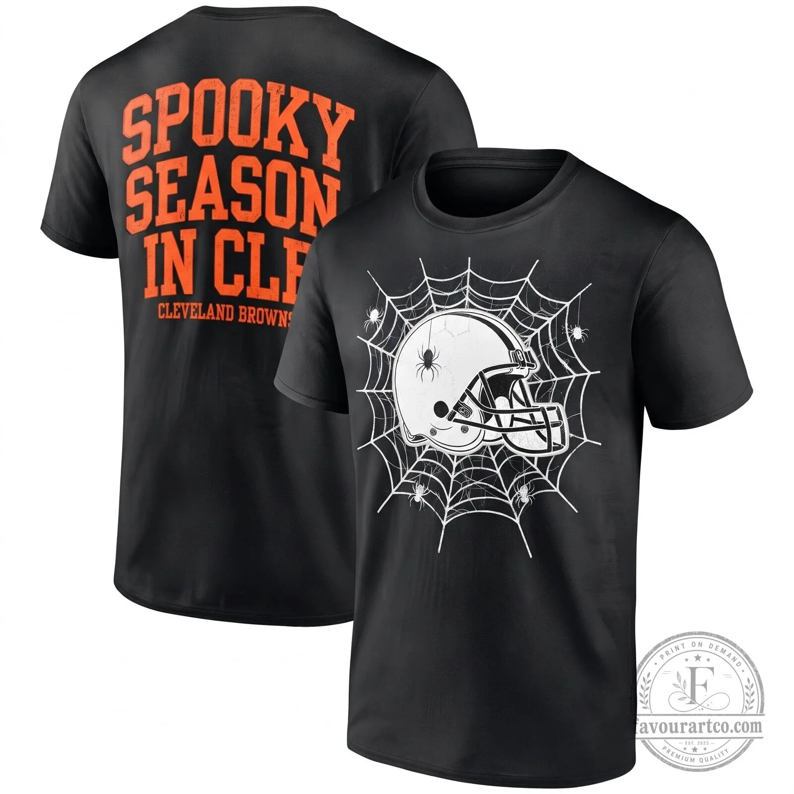 Cleveland Browns Spooky Season Halloween Spiderweb Football Helmet T-Shirt 2 Cleveland Browns Spooky Season Halloween Spiderweb Football Helmet T-Shirt