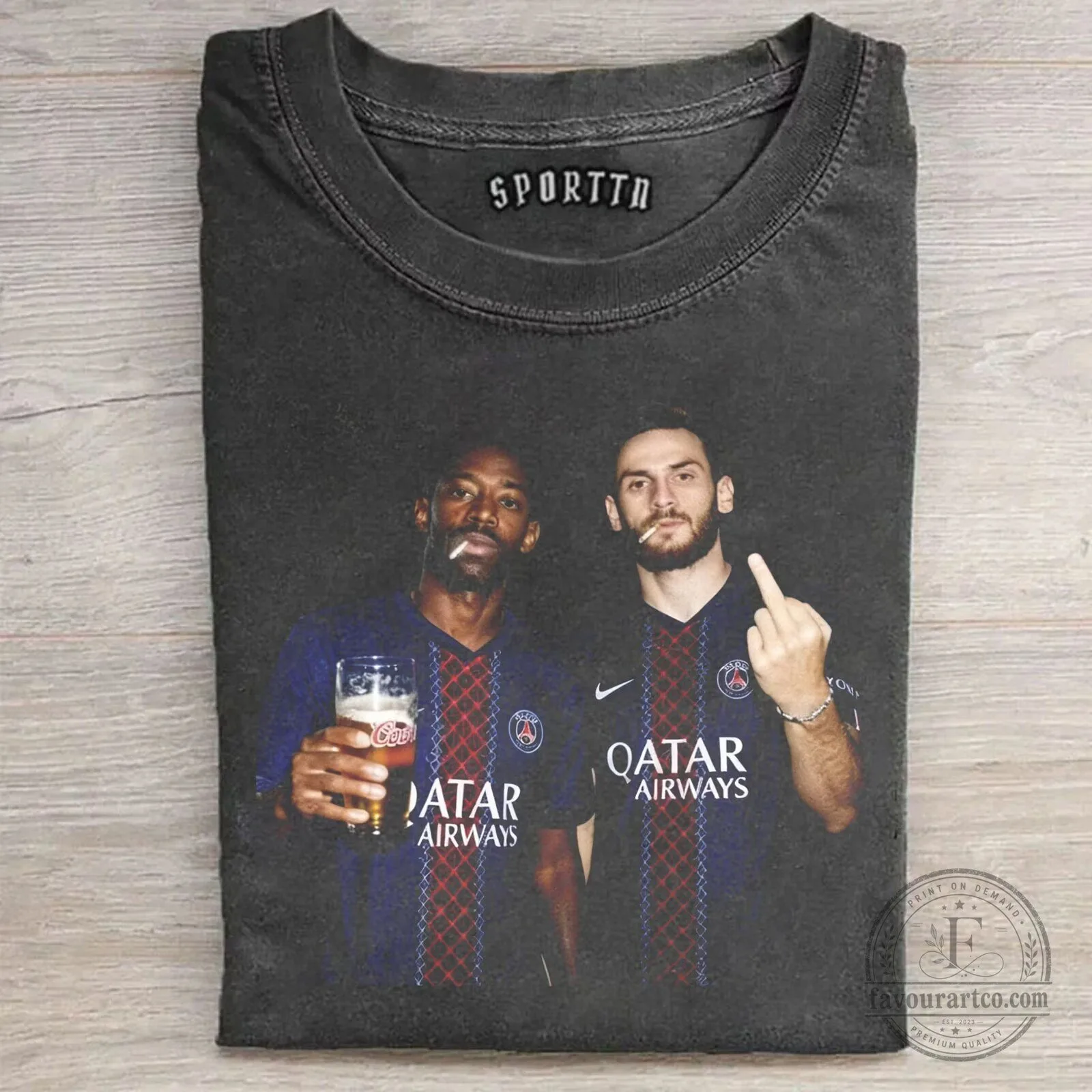 Ousmane Dembélé Khvicha Kvaratskhelia Paris Saint-Germain Football Club Fan T-Shirt 1 Ousmane Dembélé Khvicha Kvaratskhelia Paris Saint-Germain Football Club Fan T-Shirt