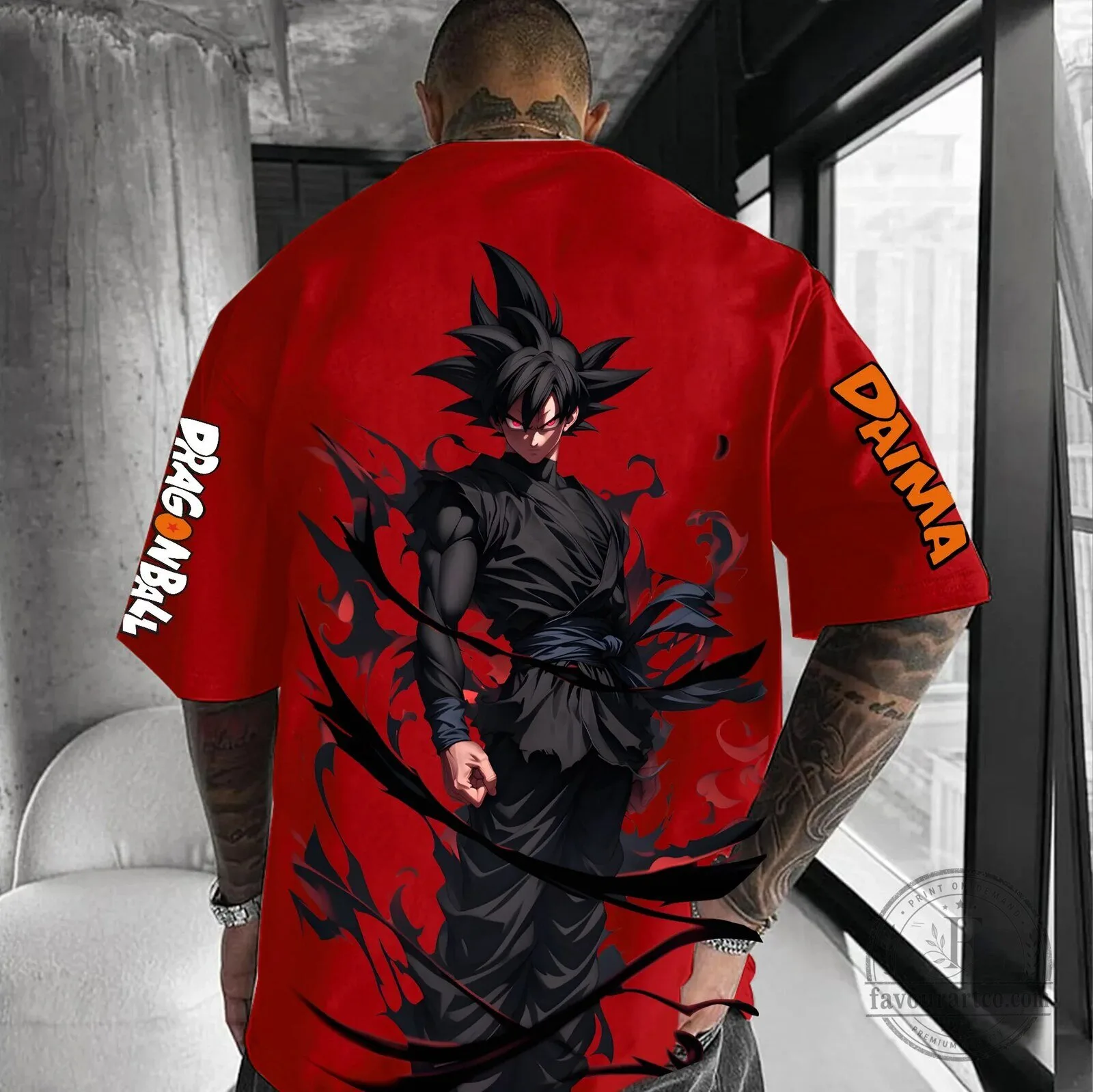 Dragon Ball Daima Goku Black Super Saiyan Rose Red Anime T-Shirt