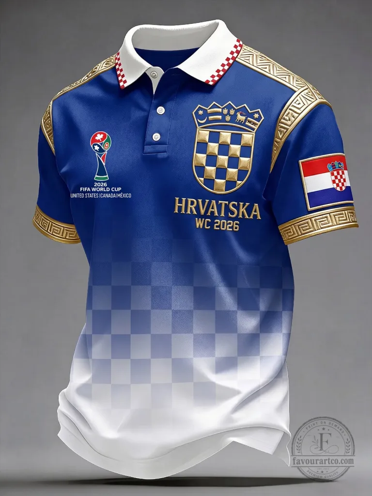 Croatia FIFA World Cup 2026 Hrvastka Fan Polo Shirt