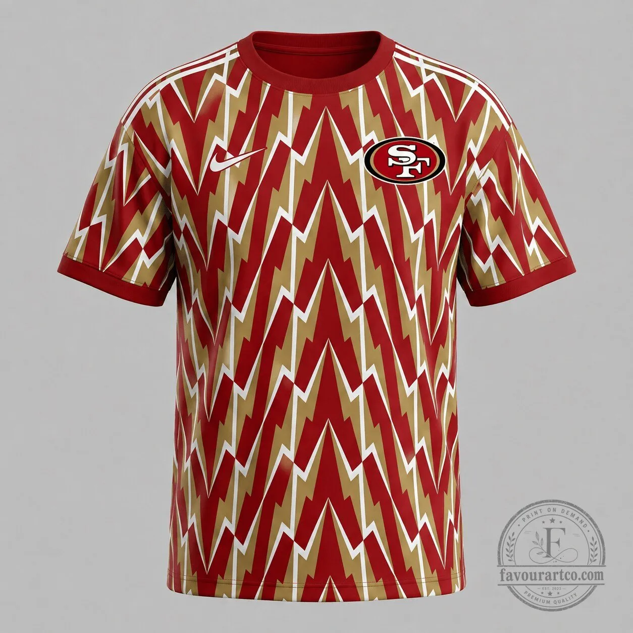 San Francisco 49ers Lightning Bolt Pattern Football Jersey