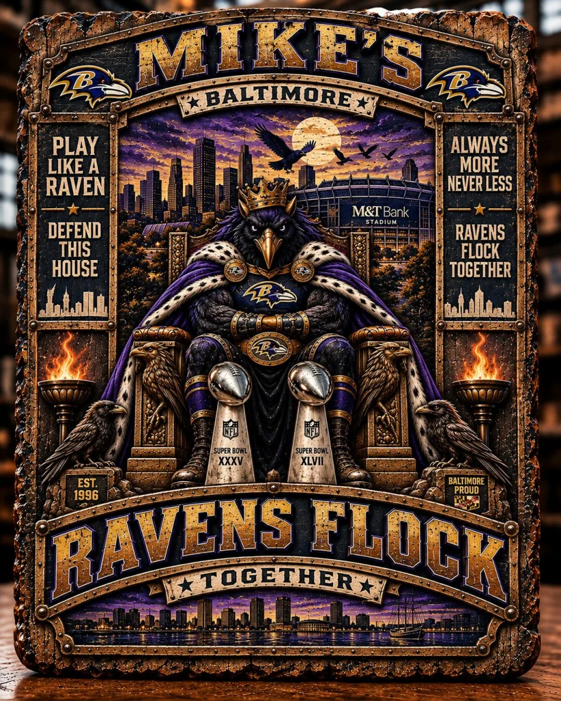 Baltimore Ravens Football Team Ravens Flock Together Wall Art Plaque