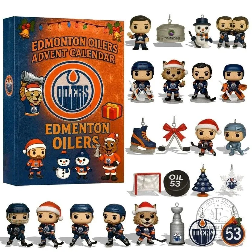 Edmonton Oilers National Hockey League Christmas Advent Calendar with 24 Collectible Surprises