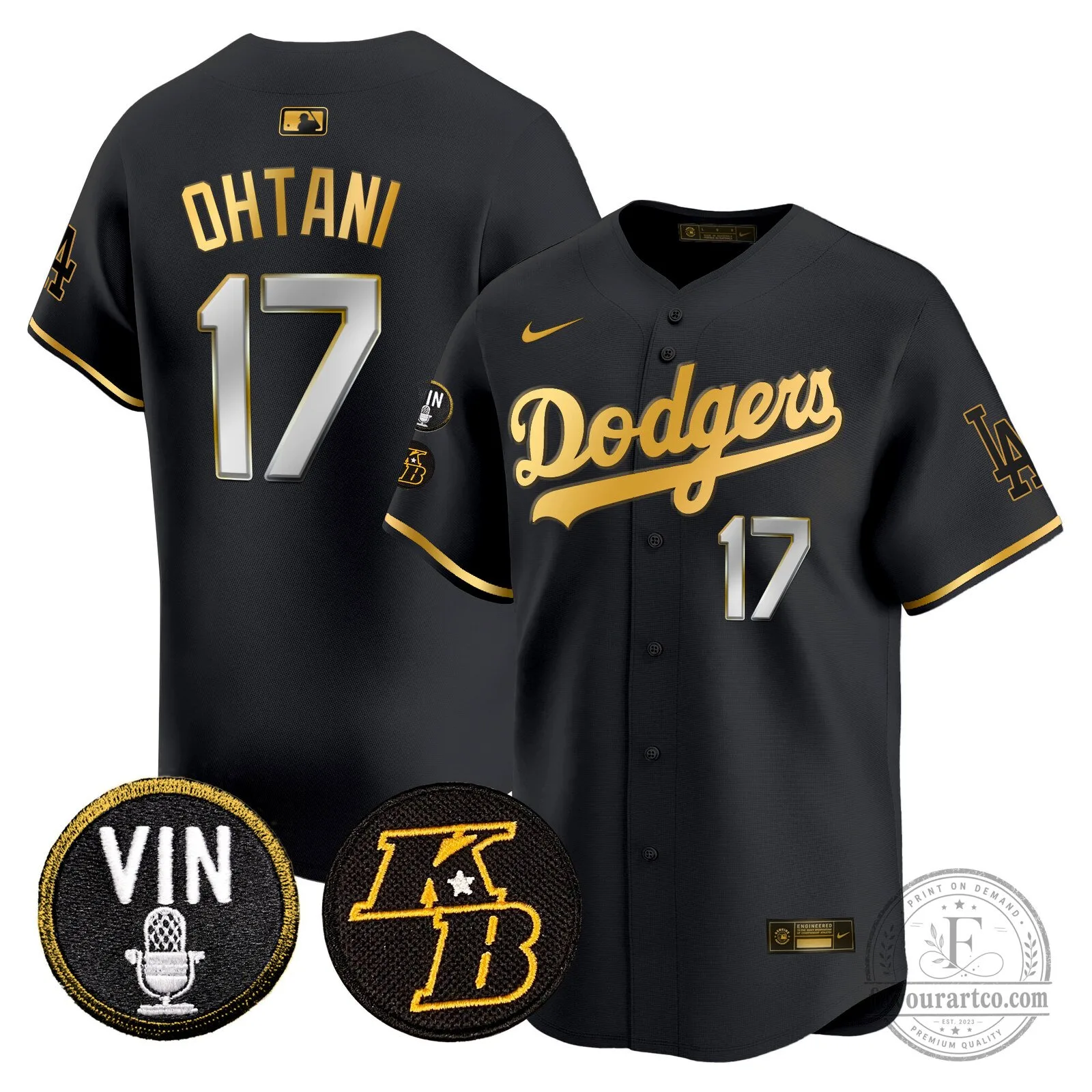 Los Angeles Dodgers Shohei Ohtani Black Gold Limited Edition Baseball Jersey