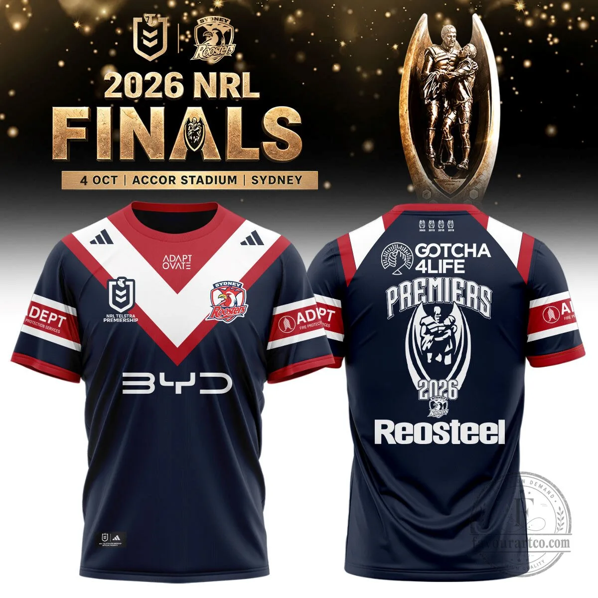 Sydney Roosters 2026 National Rugby League Finals Premiers Rugby Jersey