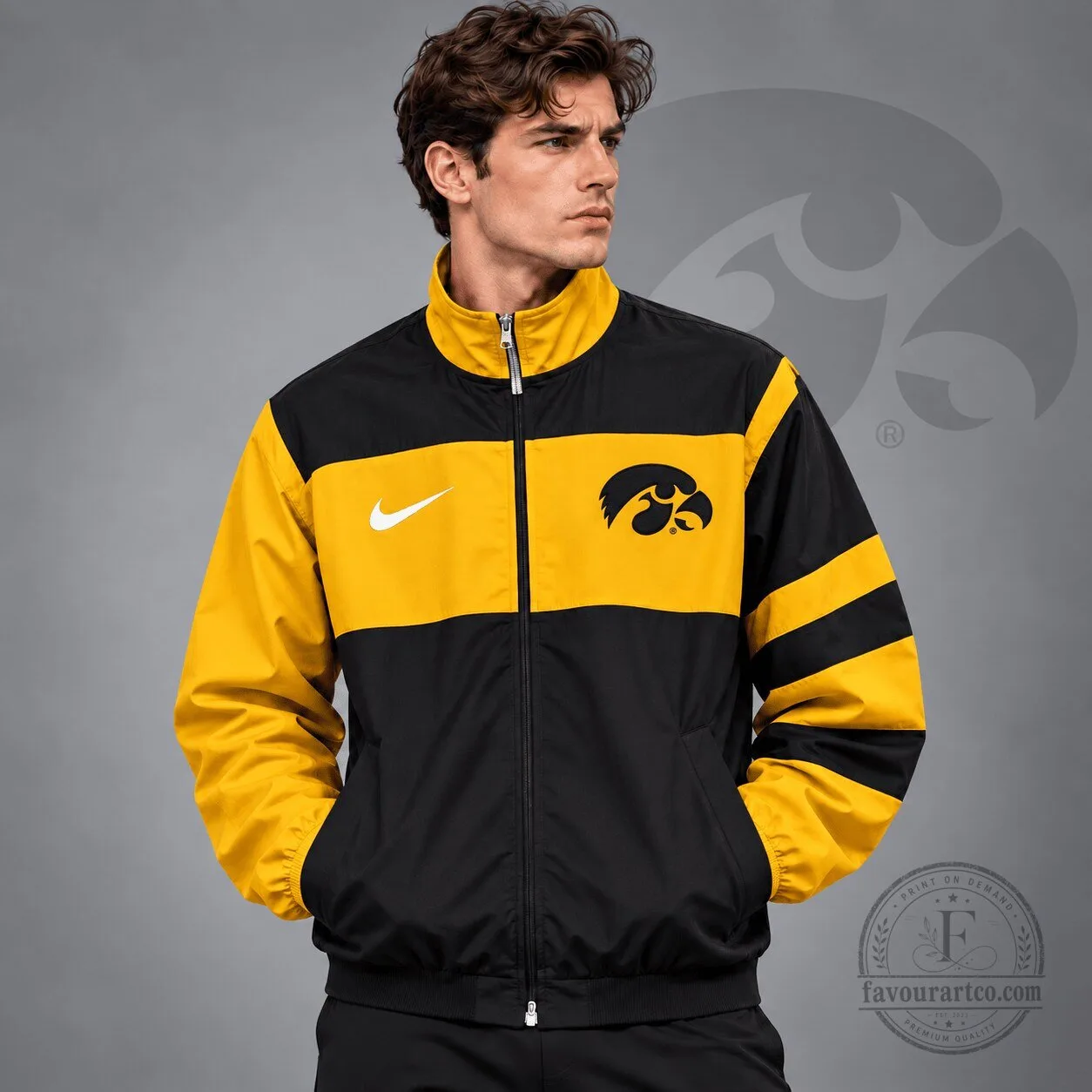 Iowa Hawkeyes NCAA Classic Sideline Colorblock Full Zip Jacket