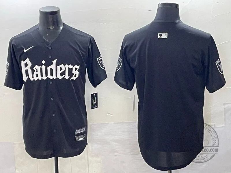 Las Vegas Raiders Black Gothic Sin City Shadows Edition Baseball Jersey