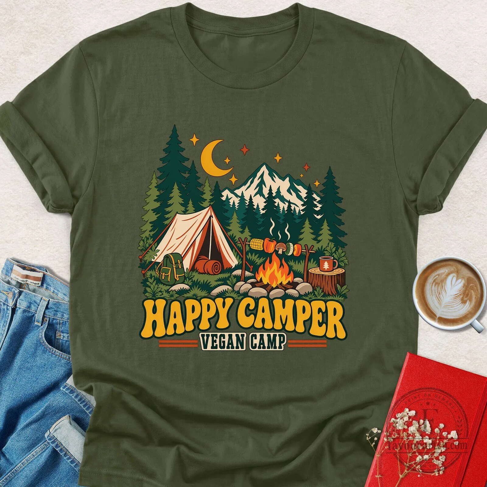 Happy Camper Vegan Camp Outdoor Adventure Camping Forest Mountain T-Shirt 10 Happy Camper Vegan Camp Outdoor Adventure Camping Forest Mountain T-Shirt