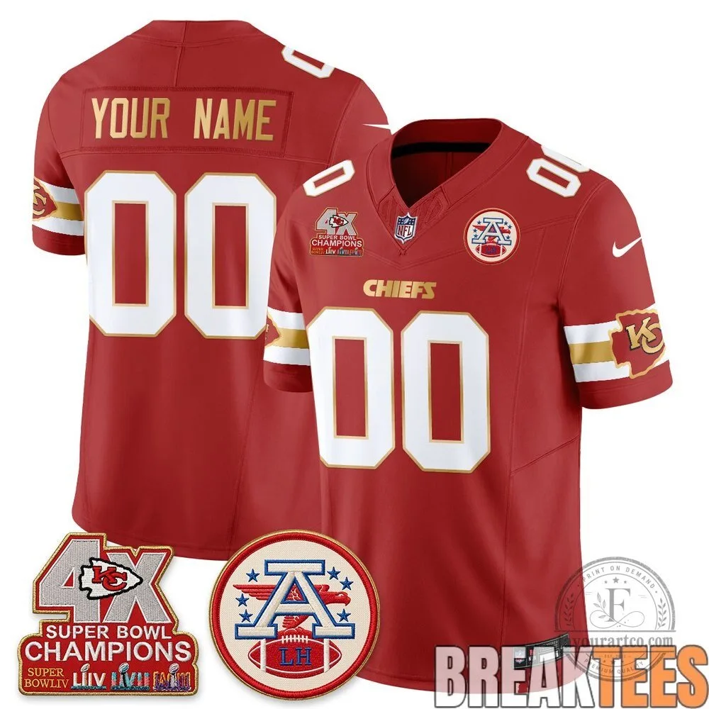 Gold Edition Football Jersey for Kansas City Chiefs Super Bowl Champions