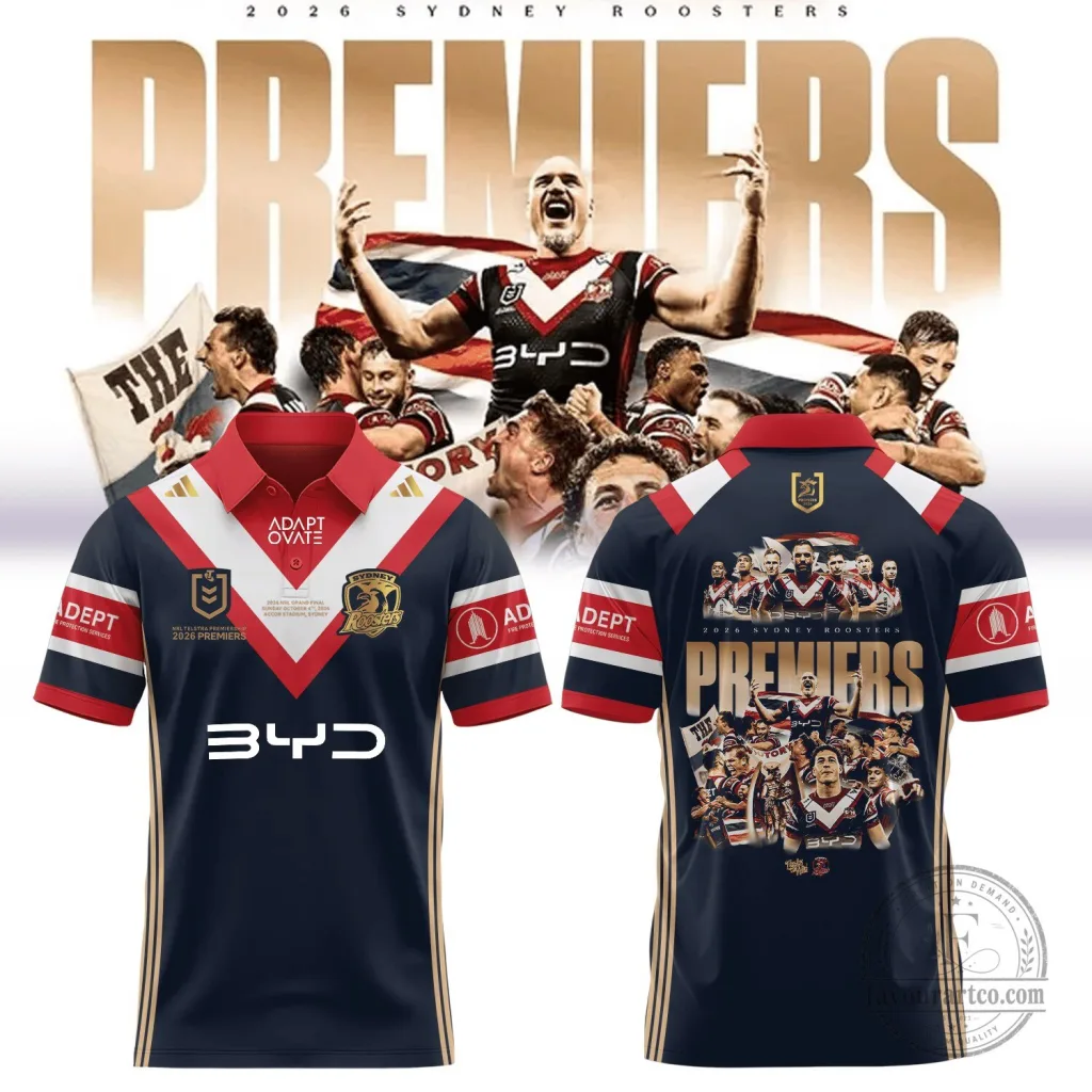 Sydney Roosters 2026 Premiers Rugby League Polo Shirt Sydney Roosters 2026 Premiers Rugby League Polo Shirt