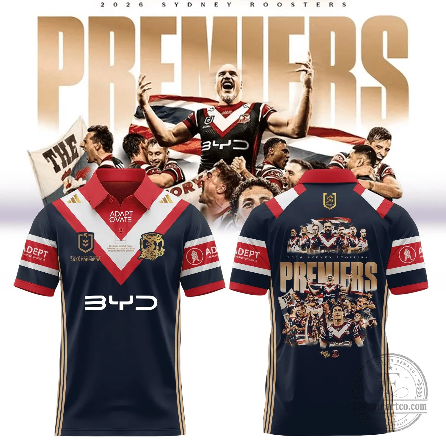 Sydney Roosters 2026 Premiers Rugby League Polo Shirt