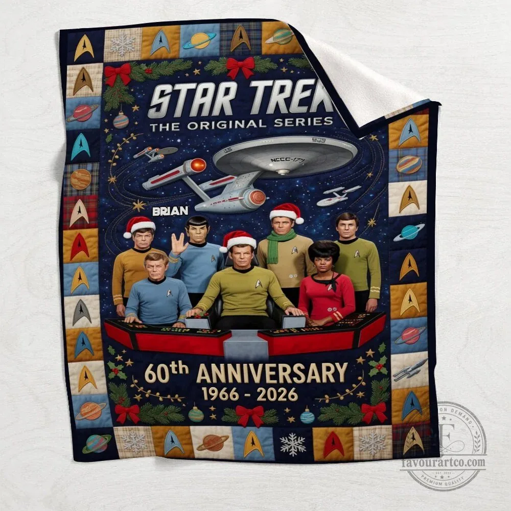 Star Trek Original Series 60th Anniversary Christmas Fleece Blanket 8 Star Trek Original Series 60th Anniversary Christmas Fleece Blanket