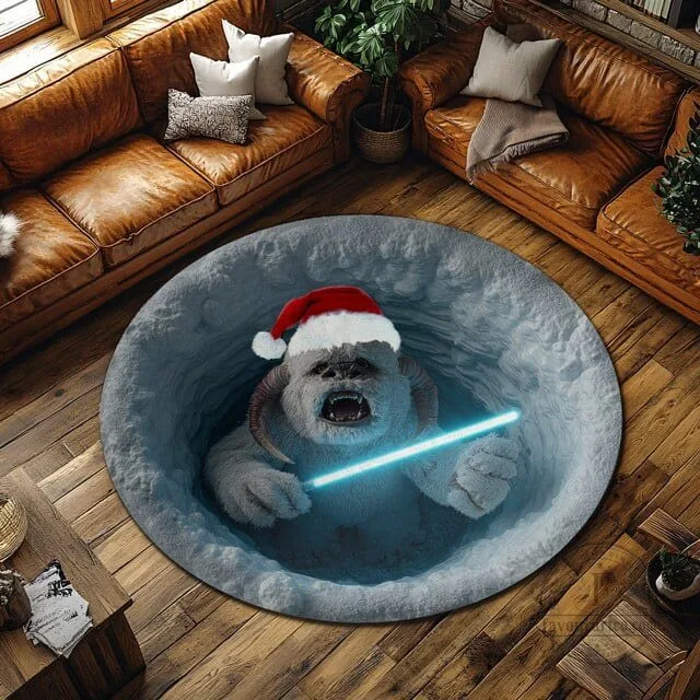 Star Wars Wampa Christmas Cave Round Floor Rug