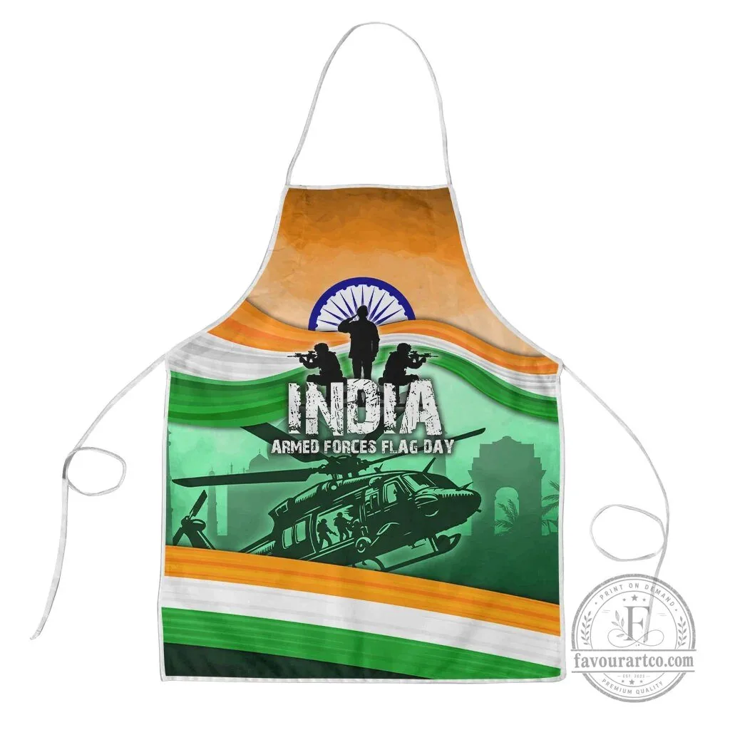 India Armed Forces Flag Day Patriotic Indian Military Support Apron