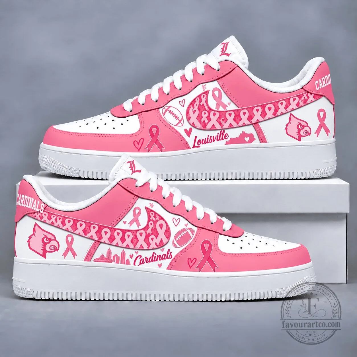 Louisville Cardinals Breast Cancer Awareness Pink Ribbon Shoes