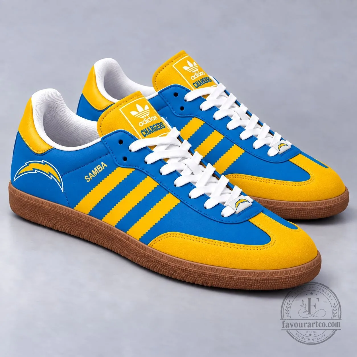 Los Angeles Chargers Adidas Samba Classic Low Top Sneakers 2 Los Angeles Chargers Adidas Samba Classic Low Top Sneakers