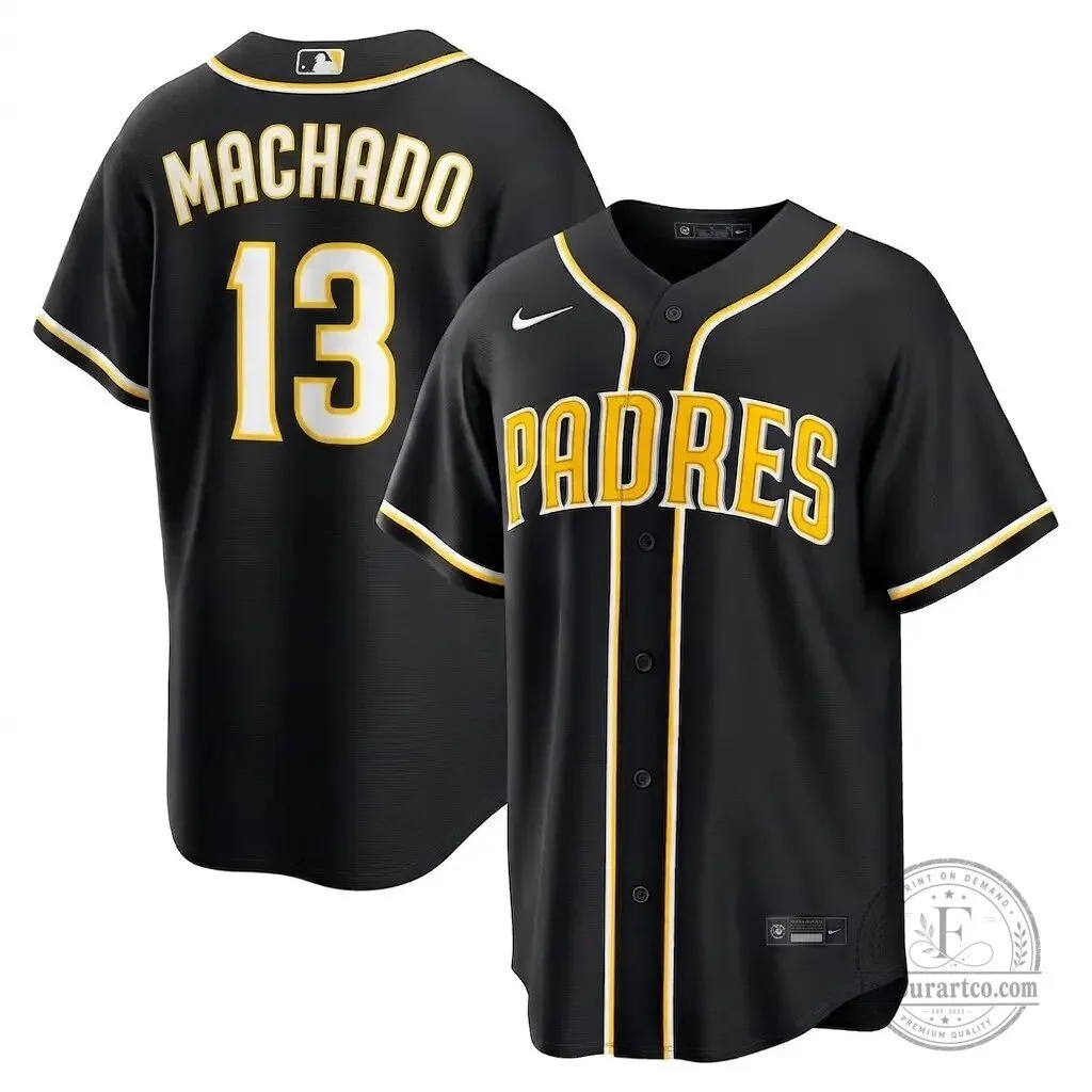Manny Machado San Diego Padres Black Fashion Baseball Jersey