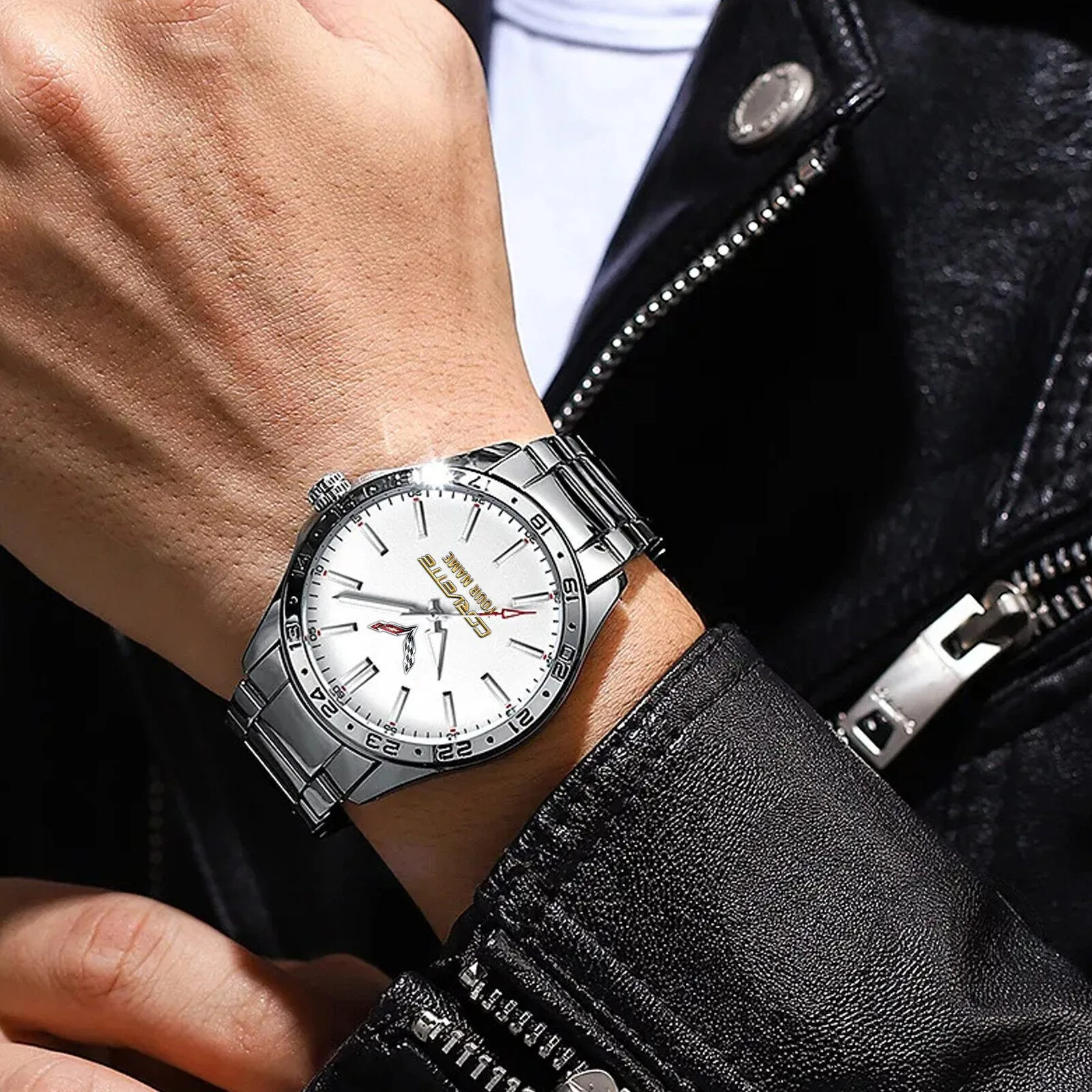 Corvette Custom Name Stainless Steel Men's Watch 15 Corvette Custom Name Stainless Steel Men