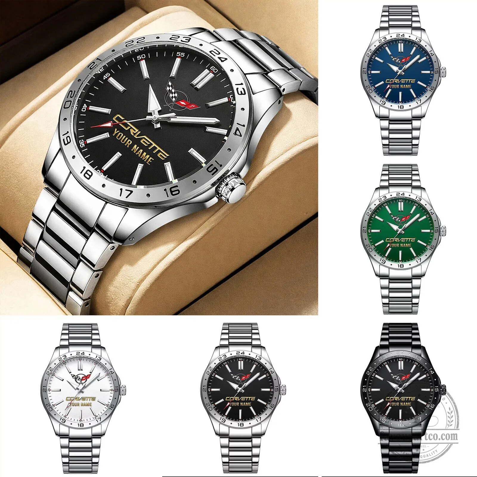 Corvette Custom Name Stainless Steel Men's Watch 16 Corvette Custom Name Stainless Steel Men