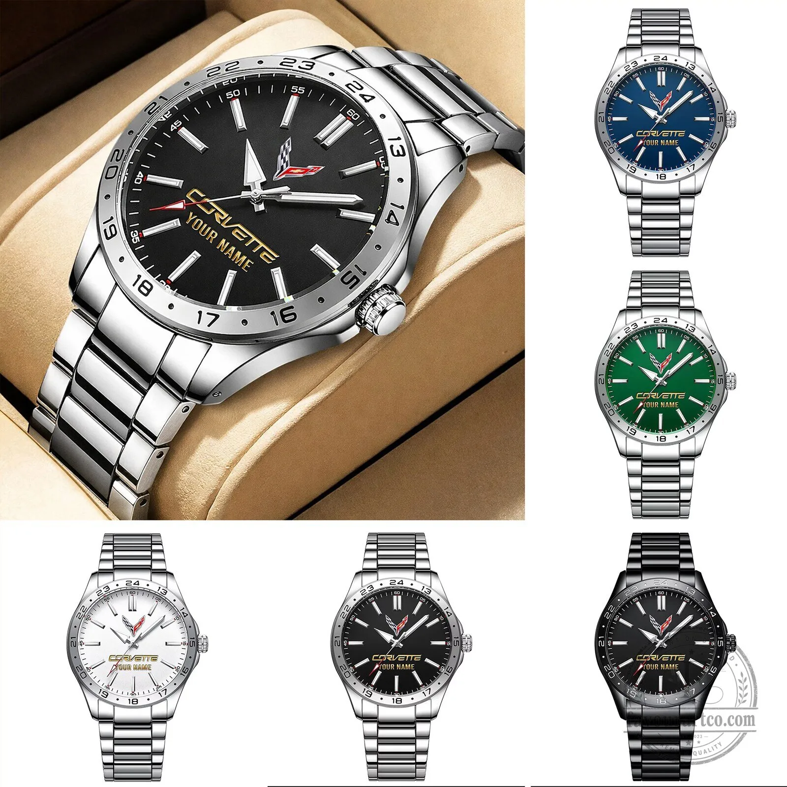 Corvette Custom Name Stainless Steel Men's Watch 18 Corvette Custom Name Stainless Steel Men