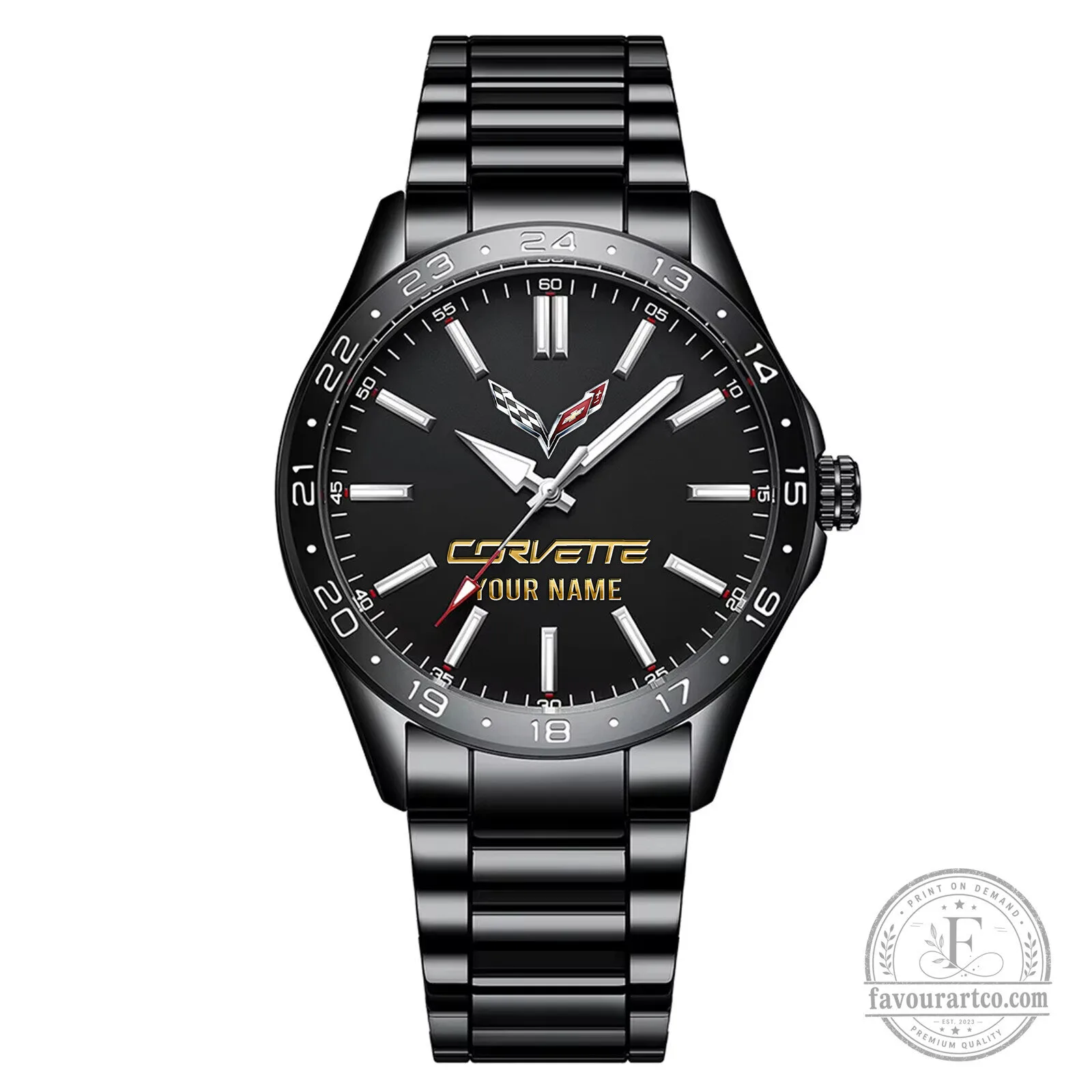 Corvette Custom Name Stainless Steel Men's Watch 19 Corvette Custom Name Stainless Steel Men