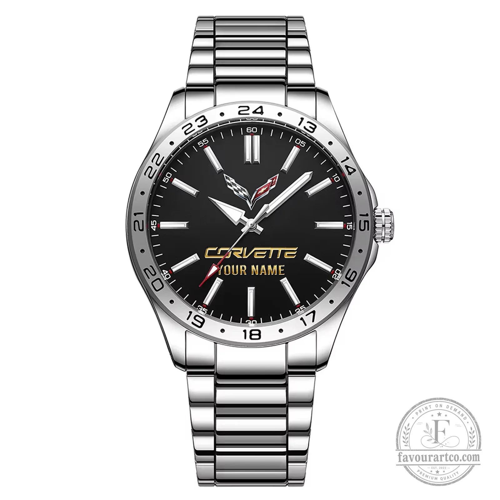 Corvette Custom Name Stainless Steel Men's Watch 20 Corvette Custom Name Stainless Steel Men