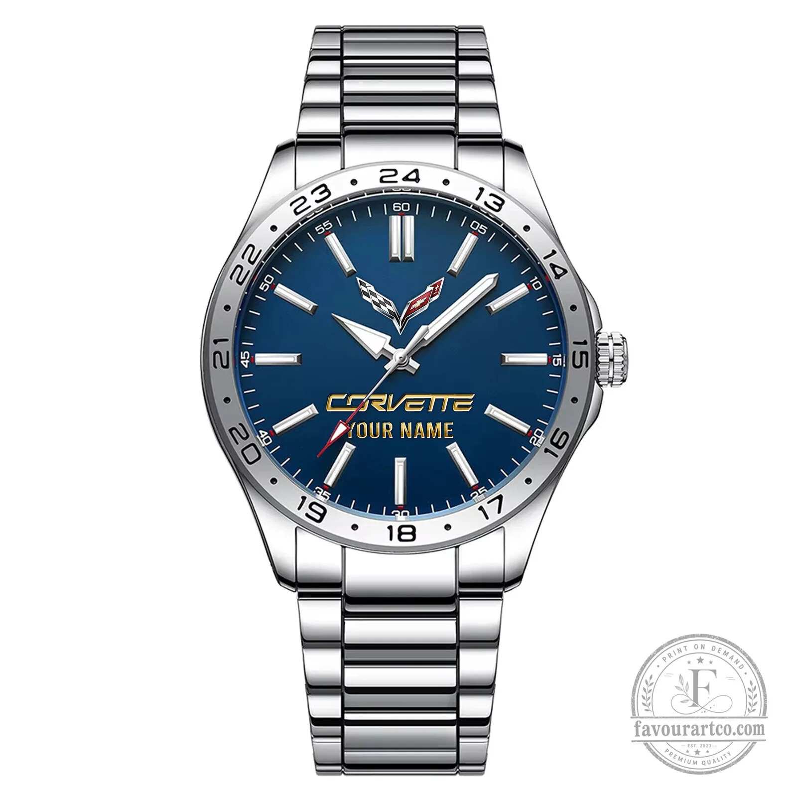 Corvette Custom Name Stainless Steel Men's Watch 21 Corvette Custom Name Stainless Steel Men