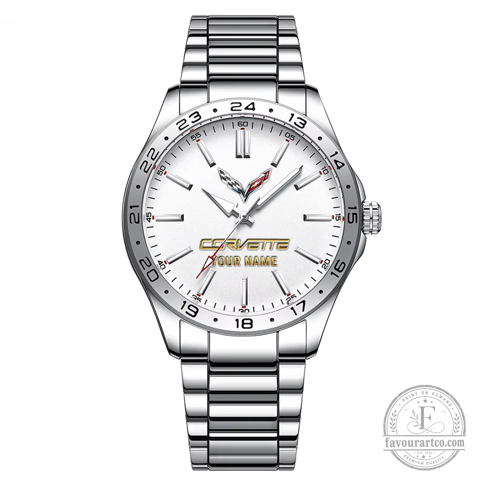 Corvette Custom Name Stainless Steel Men's Watch 23 Corvette Custom Name Stainless Steel Men