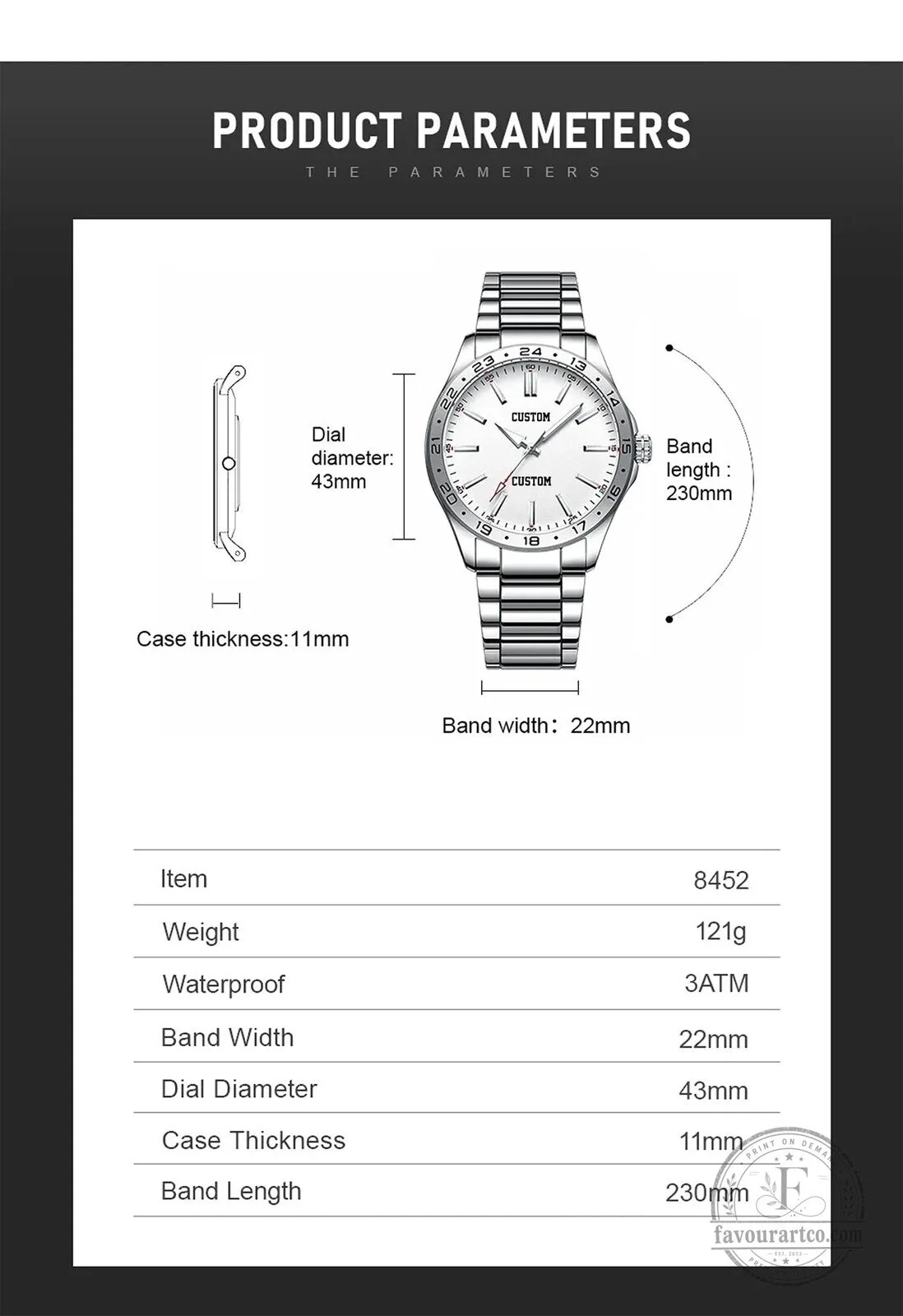 Corvette Custom Name Stainless Steel Men's Watch 25 Corvette Custom Name Stainless Steel Men