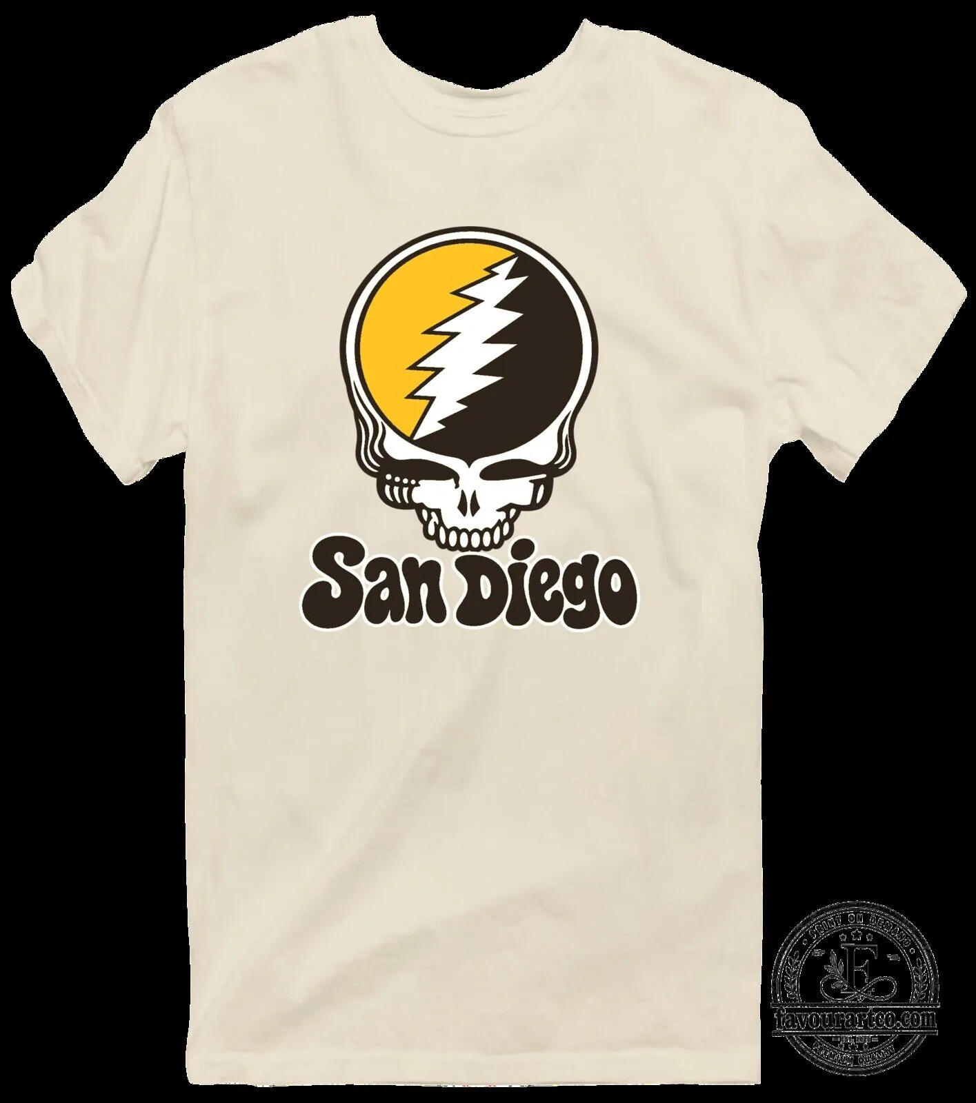 San Diego Padres Grateful Dead Steal Your Face Skull Baseball T-Shirt