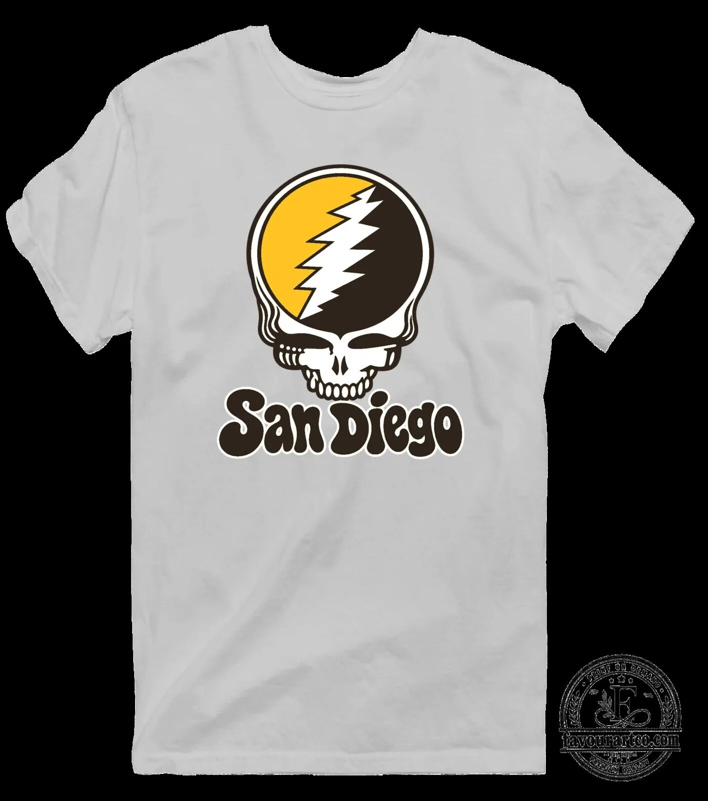 San Diego Padres Grateful Dead Steal Your Face Skull Baseball T-Shirt 20 San Diego Padres Grateful Dead Steal Your Face Skull Baseball T-Shirt
