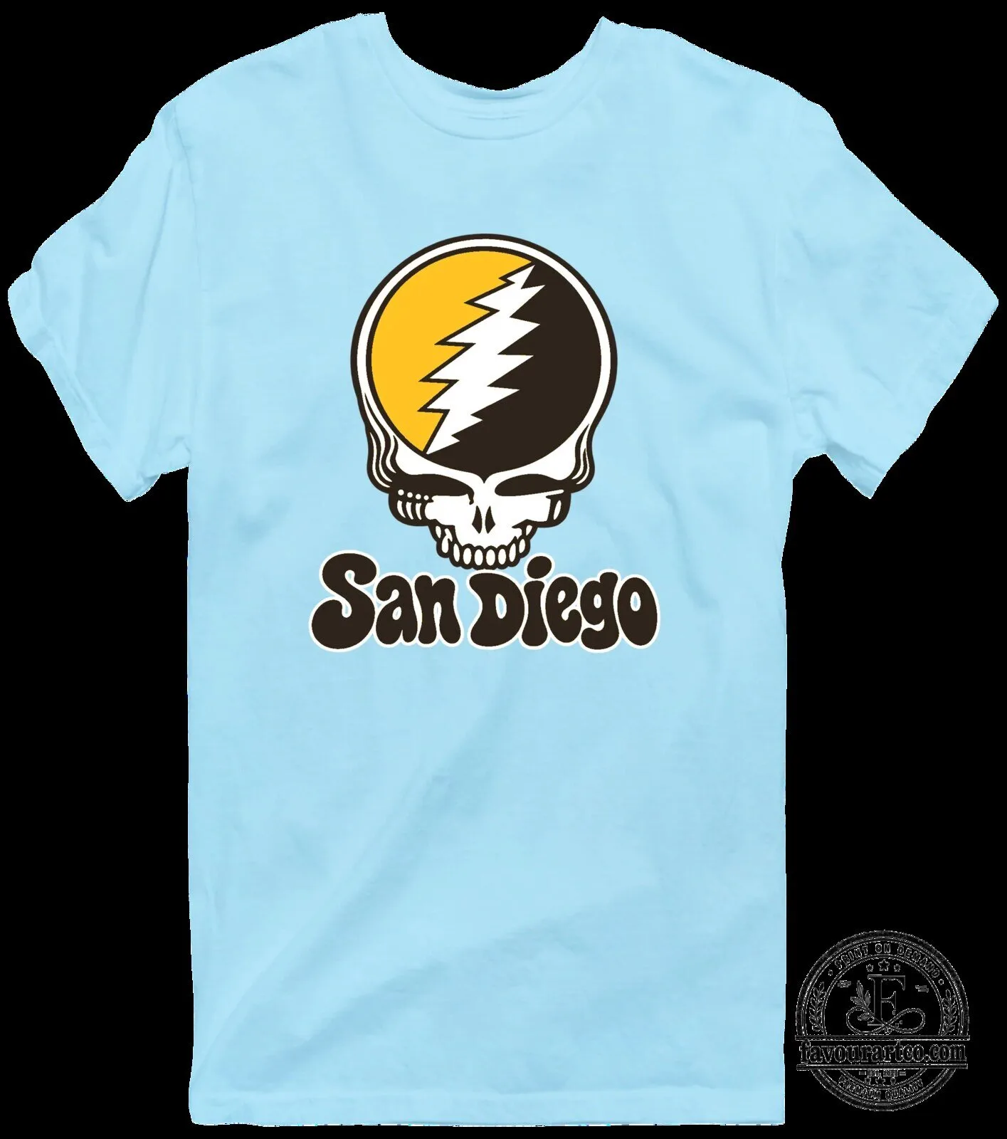 San Diego Padres Grateful Dead Steal Your Face Skull Baseball T-Shirt 25 San Diego Padres Grateful Dead Steal Your Face Skull Baseball T-Shirt