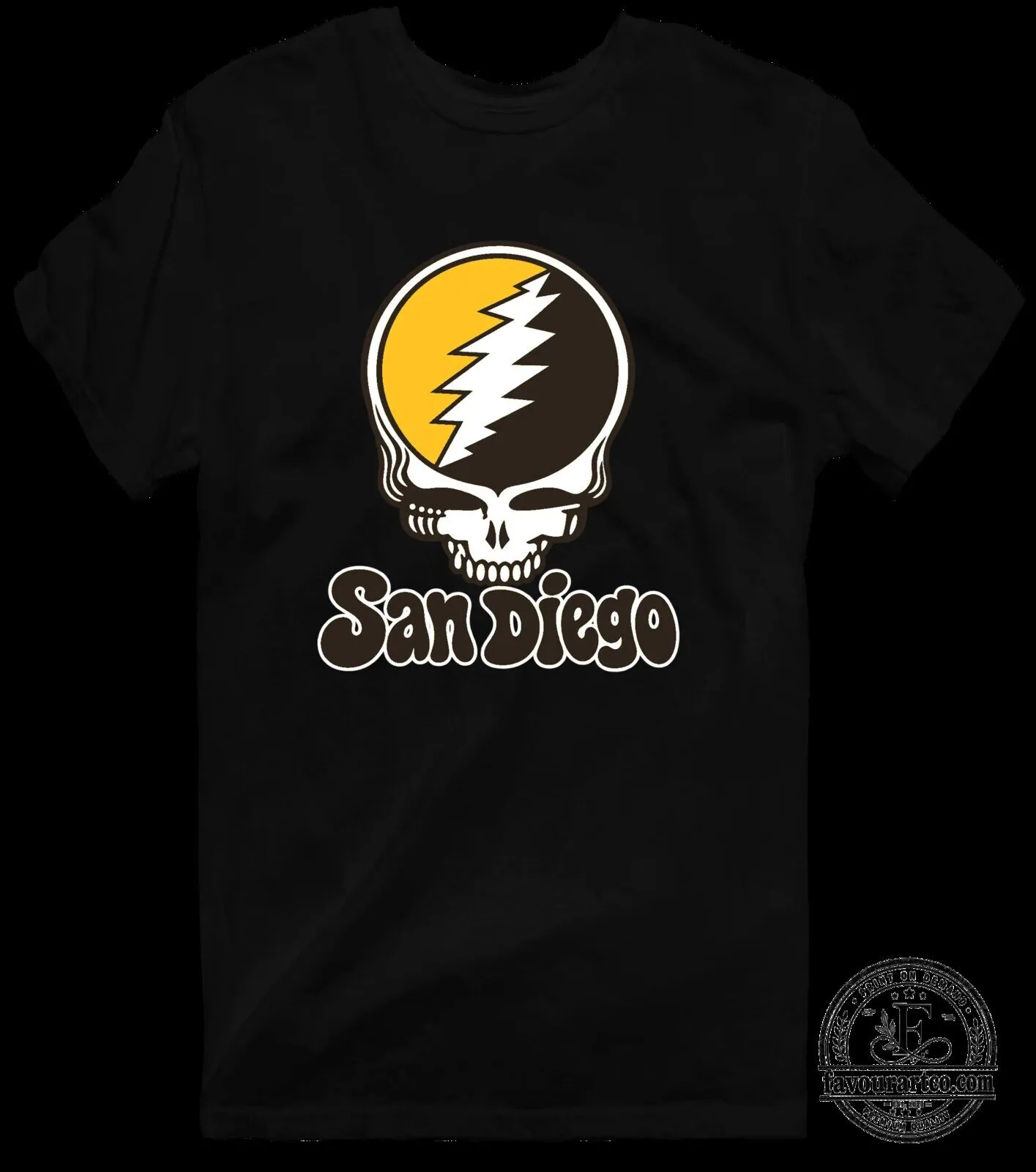 San Diego Padres Grateful Dead Steal Your Face Skull Baseball T-Shirt 29 San Diego Padres Grateful Dead Steal Your Face Skull Baseball T-Shirt