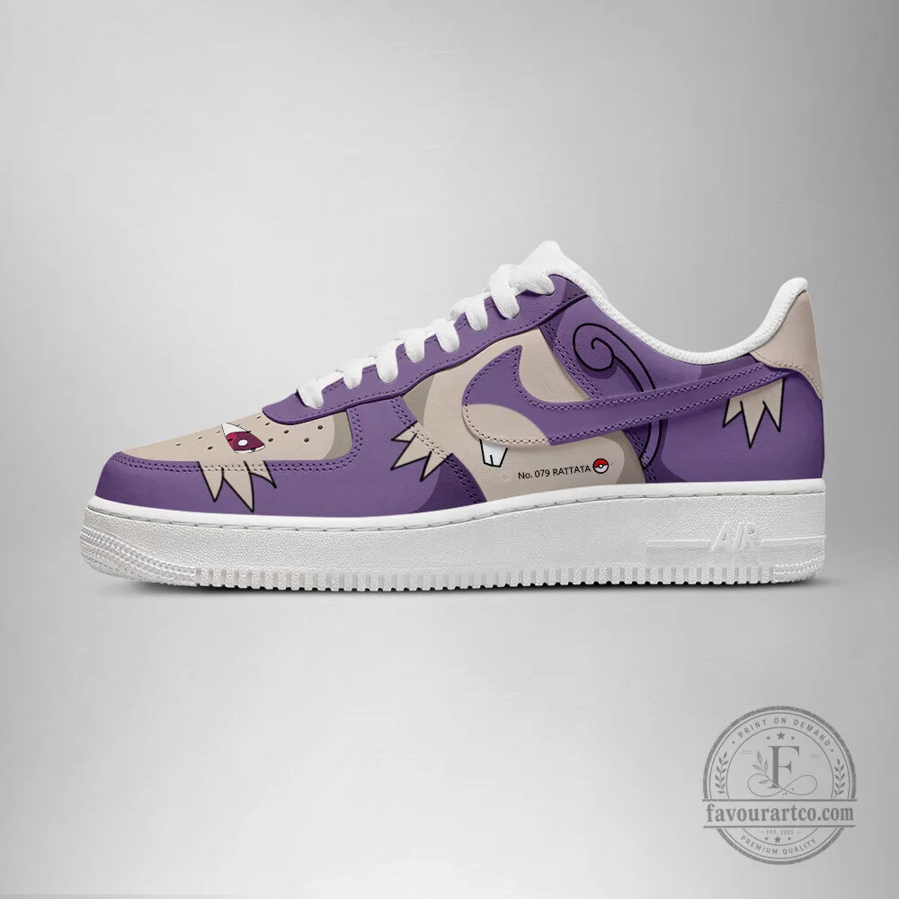 Pokemon Rattata Purple and Beige Custom Sneakers, Unique Anime Fan Shoes 7 Pokemon Rattata Purple and Beige Custom Sneakers, Unique Anime Fan Shoes