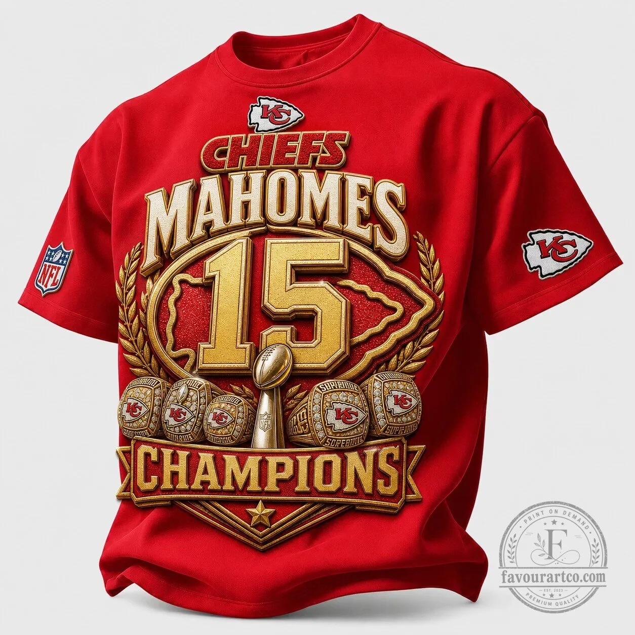 Kansas City Chiefs Patrick Mahomes Super Bowl Champions Red T-Shirt