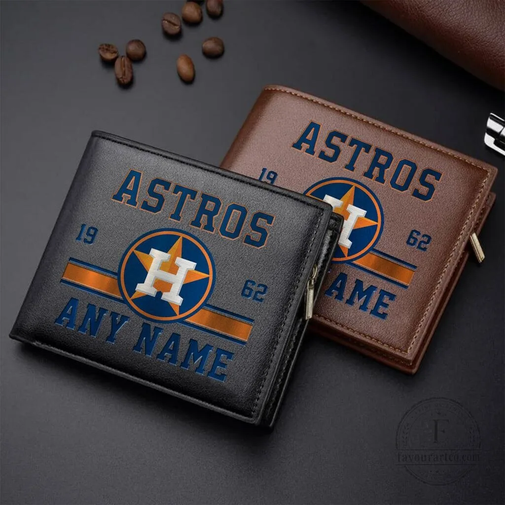 Houston Astros Personalized Name Baseball Team Fan Wallet