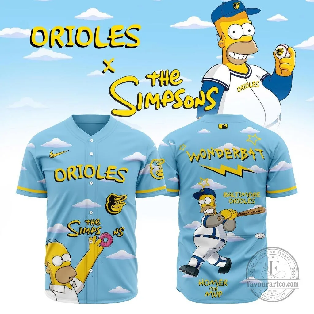 Baltimore Orioles The Simpsons Homer Simpson Baseball Jersey Wonderbat