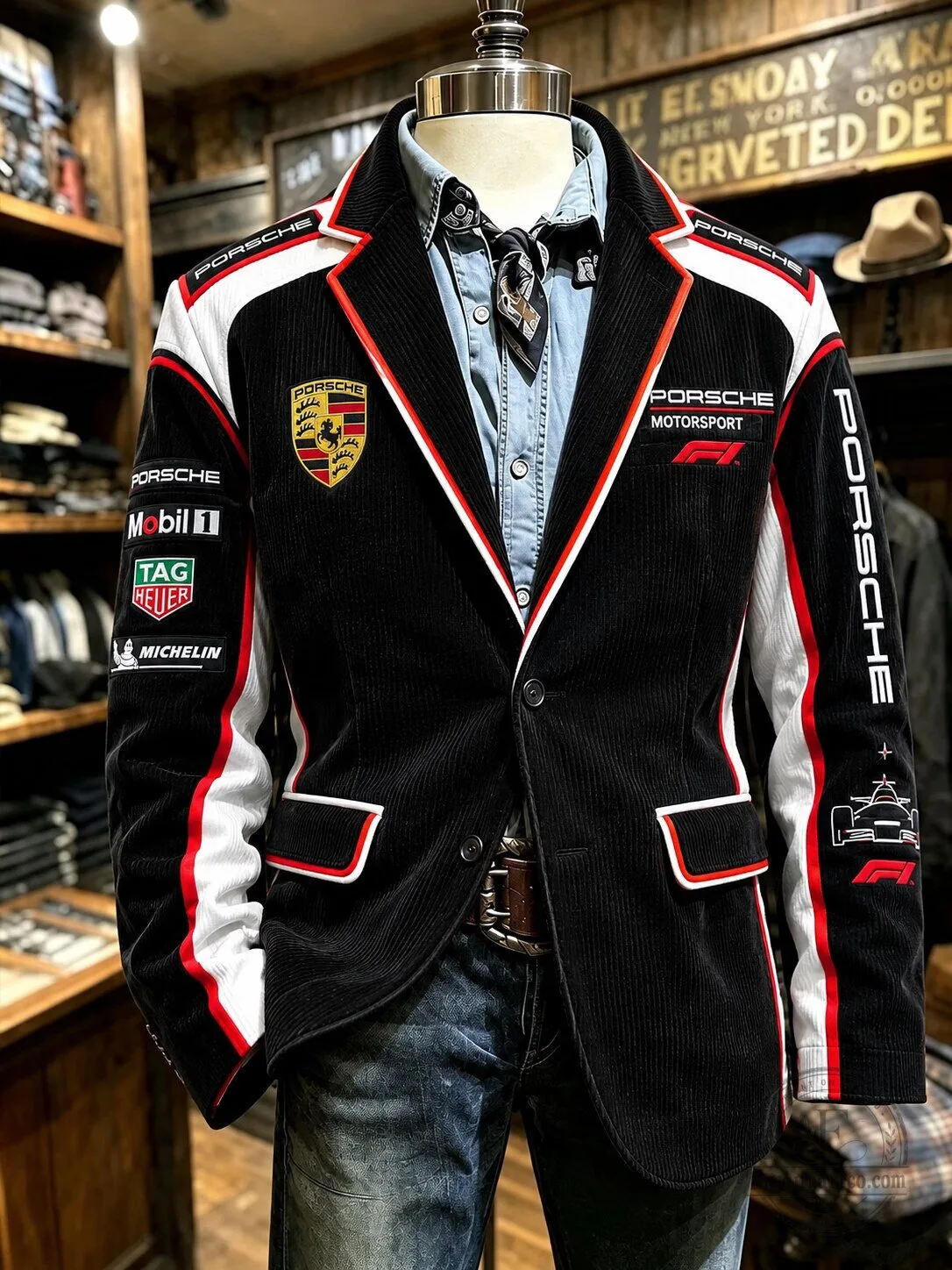 Porsche Motorsport Corduroy Racing Blazer Jacket for Men