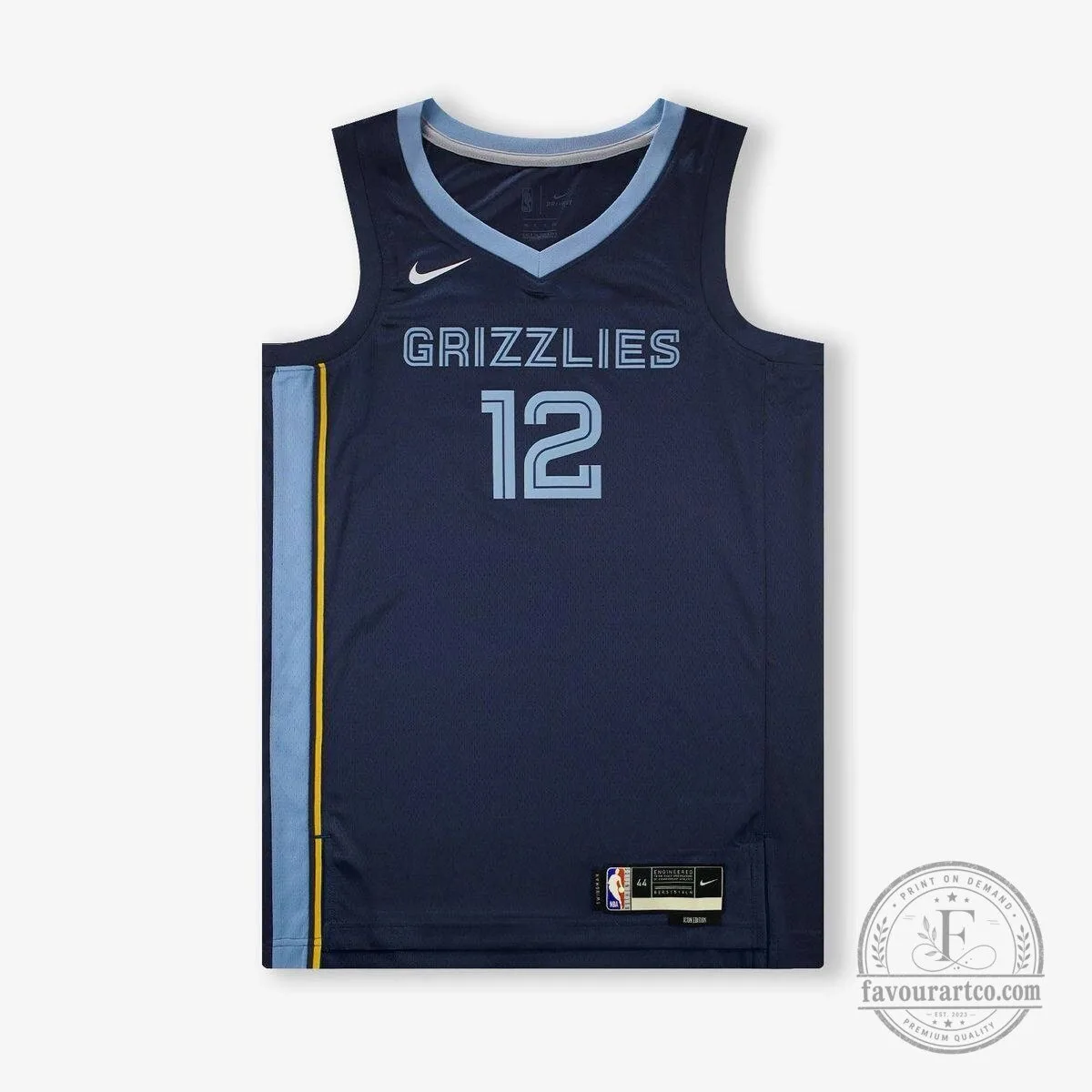Memphis Grizzlies Ja Morant Number 12 NBA Basketball Team Jersey