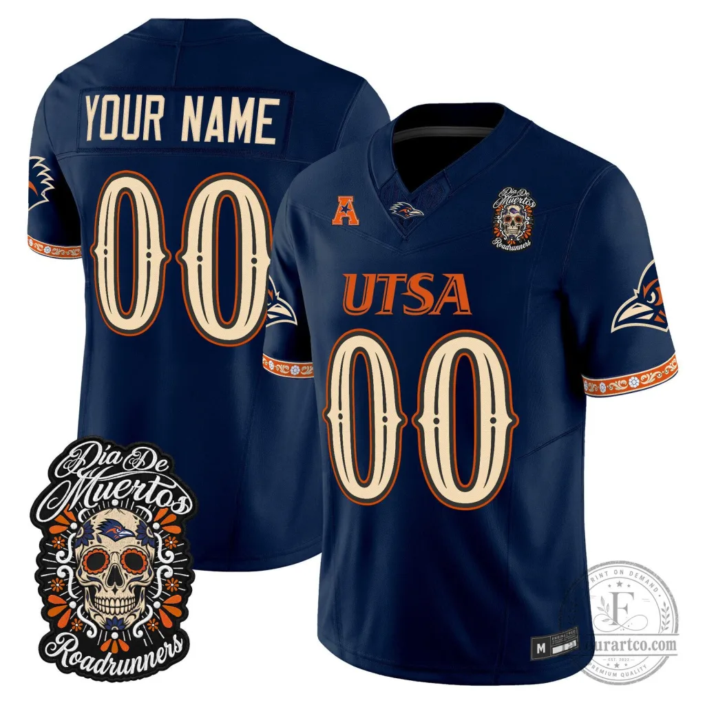 UTSA Roadrunners Day of the Dead Football Jersey UTSA Roadrunners Day of the Dead Football Jersey