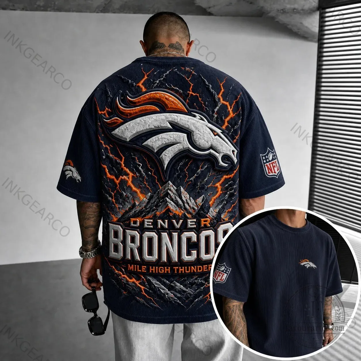 Denver Broncos Mile High Thunder NFL Football Team Fan T-Shirt
