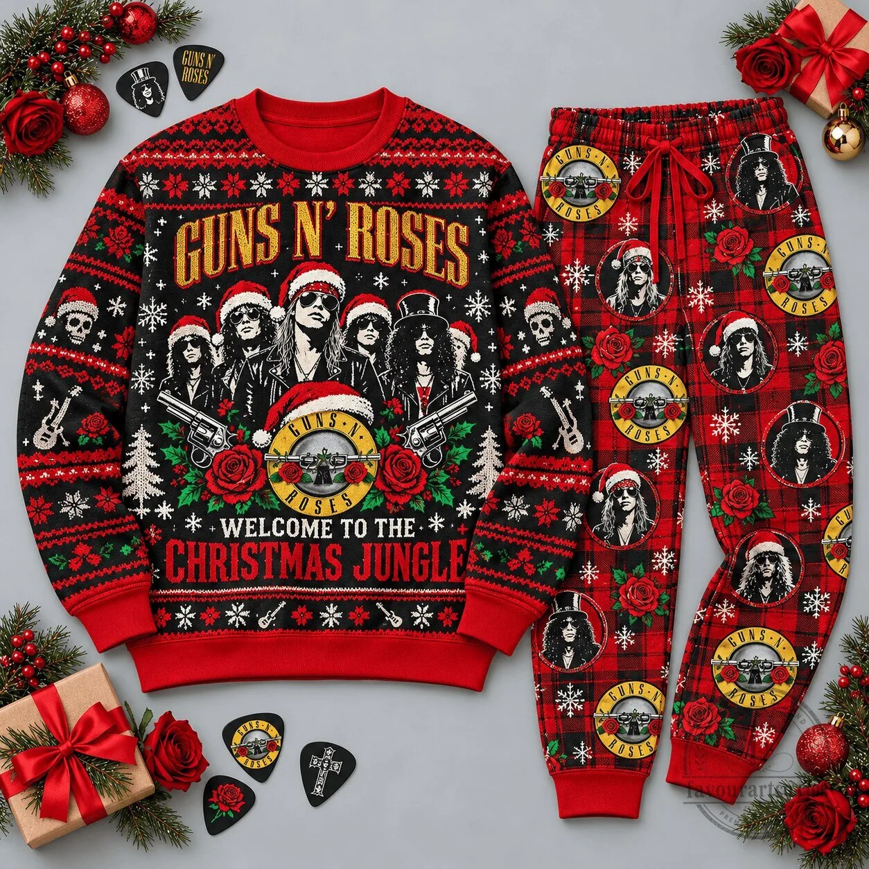 Guns N' Roses Welcome To The Christmas Jungle Ugly Christmas Sweater