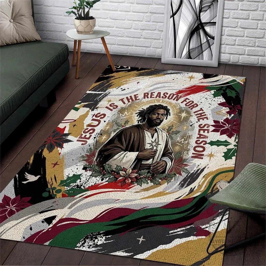 Jesus Is The Reason For The Season Christian Christmas Area Rug 4 Jesus Is The Reason For The Season Christian Christmas Area Rug