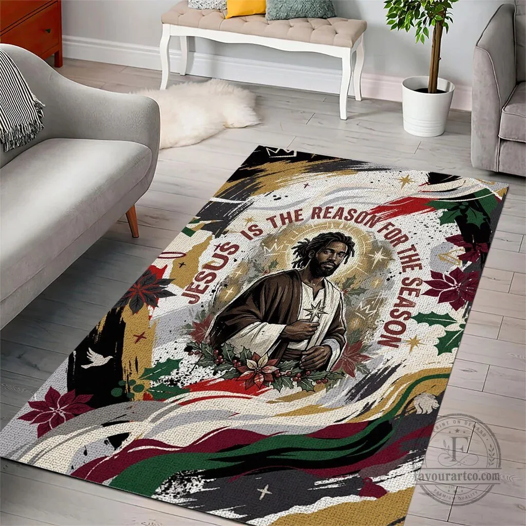 Jesus Is The Reason For The Season Christian Christmas Area Rug 10 Jesus Is The Reason For The Season Christian Christmas Area Rug