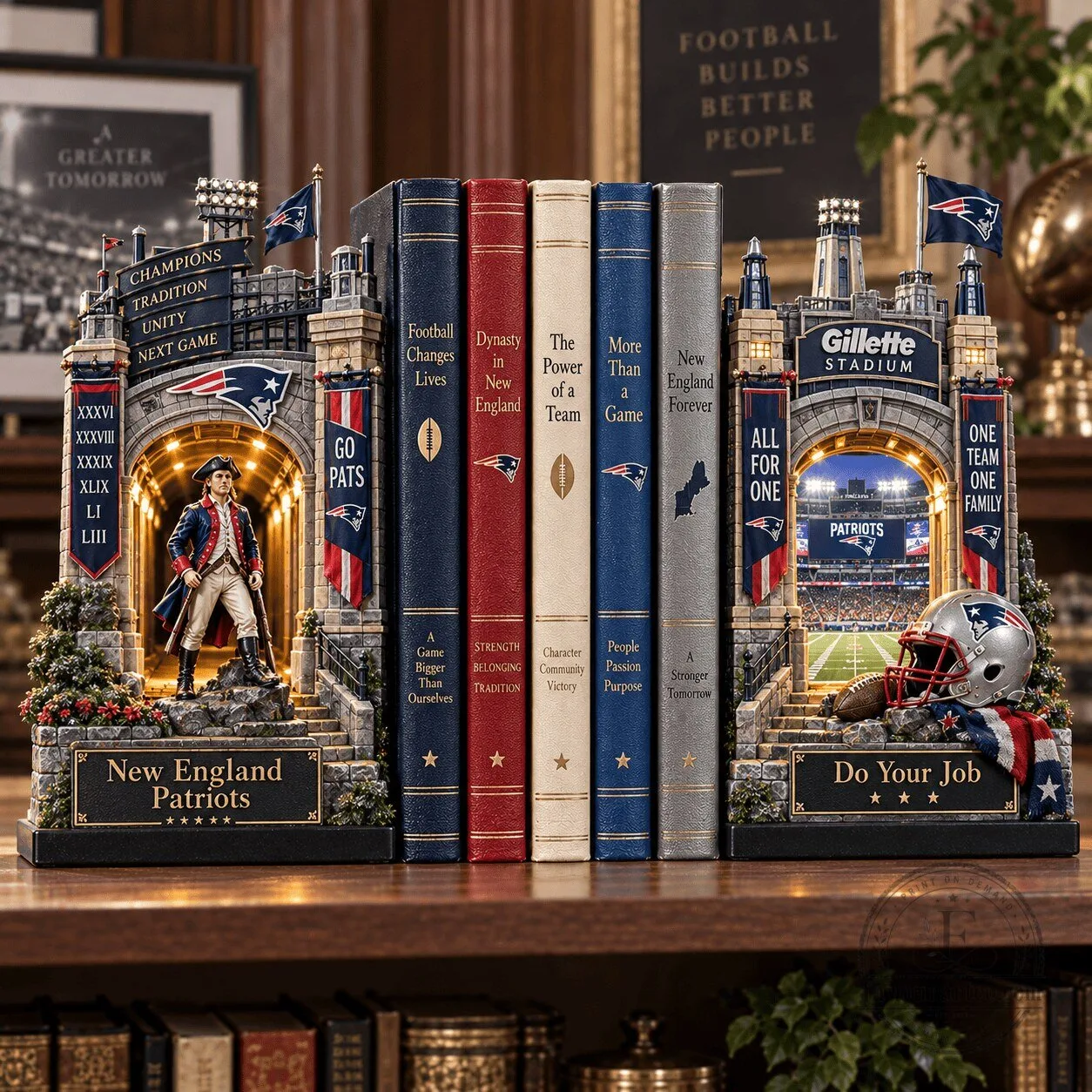 New England Patriots Gillette Stadium NFL Football Collector's Edition Bookends