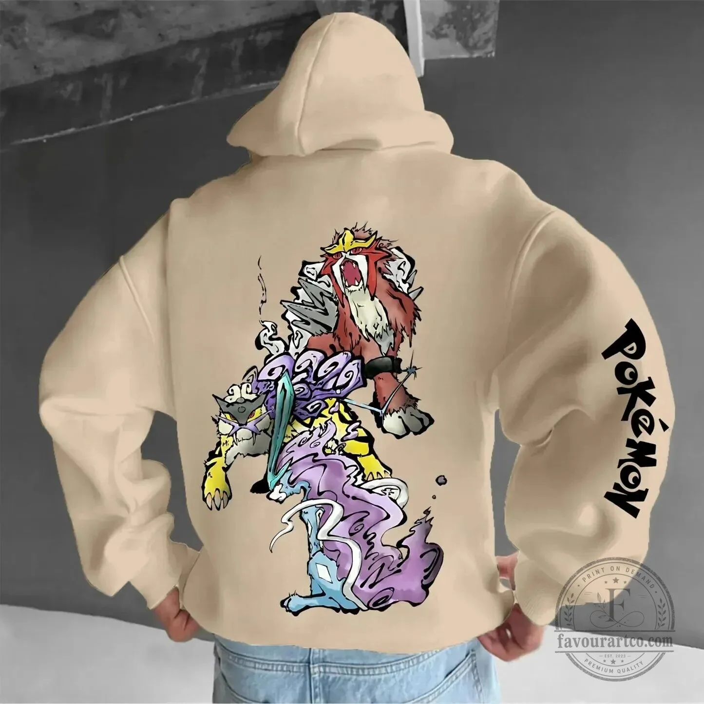 Pokemon Entei Raikou Suicune Legendary Beasts Unisex Pullover Hoodie 2 Pokemon Entei Raikou Suicune Legendary Beasts Unisex Pullover Hoodie
